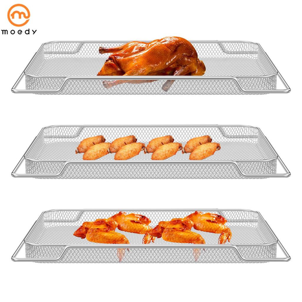 3 Pçs Fritadeira De Ar Assar Net Com Alça Forno Assadeira Para Carne Bacon Frutas Secas SHOPSKC8348