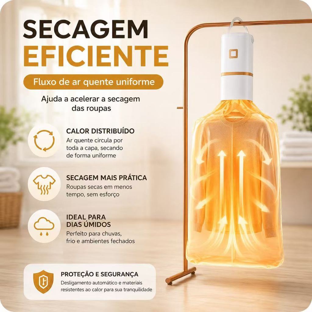 Secador de roupas portátil com tipo cortina Secador de roupas Secagem rápida, esterilização e remoção de ácaros 110V