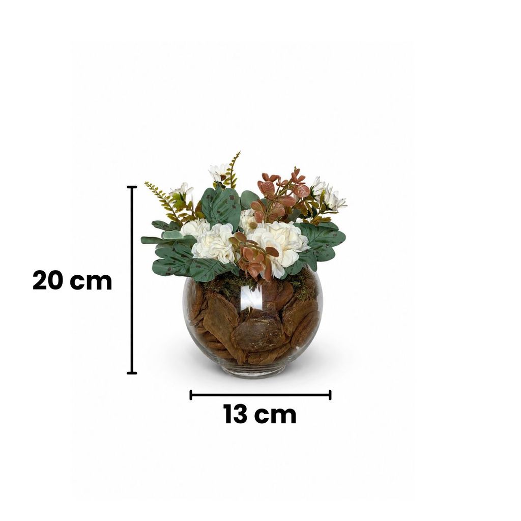Arranjo Crisantemo Vaso Aquario Incolor Decoração Pequeno · foto 2