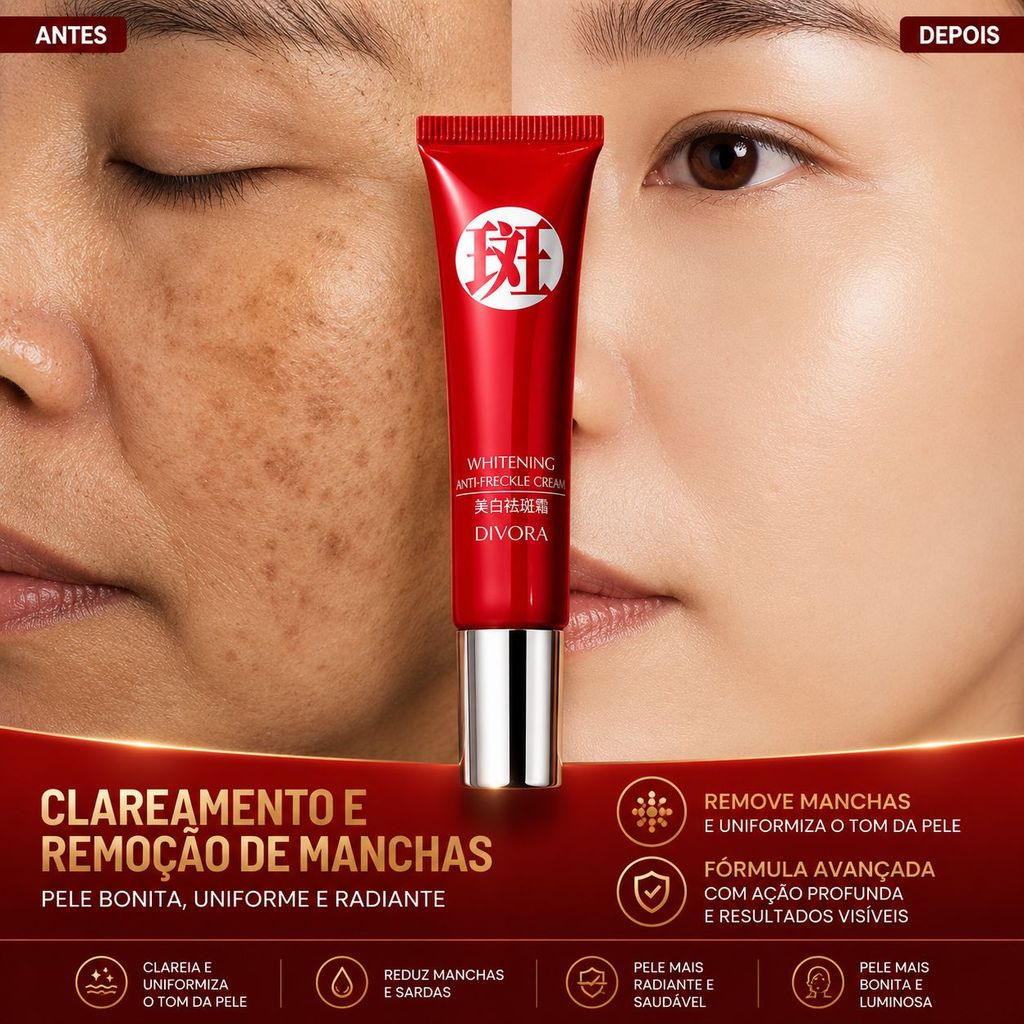 Pomada Creme Removedora de Manchas Escuras do Rosto Clareador de Pele