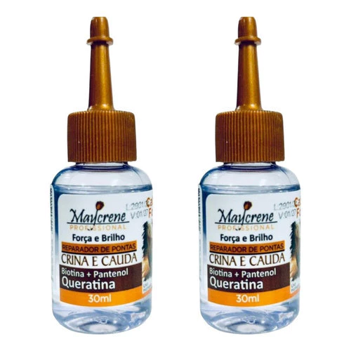 Kit 2 30ml Óleo Crina E Cauda Reparador De Pontas Maycrene