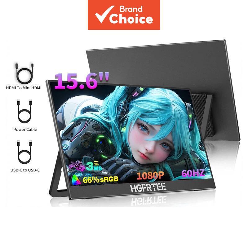 HGFRTEE Monitor portátil ultra fino 15,6 polegadas, tela IPS Full HD, entrada USB-C e HDMI, monitor externo para