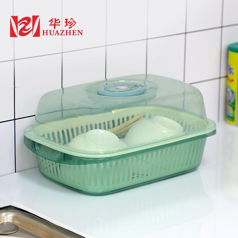 Bacia de lavagem de vegetais de camada dupla peneira de gotejamento cozinha dreno prato bacia Multi-Purpose peneira plás