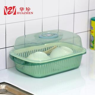 Bacia de lavagem de vegetais de camada dupla peneira de gotejamento cozinha dreno prato bacia Multi-Purpose peneira plás