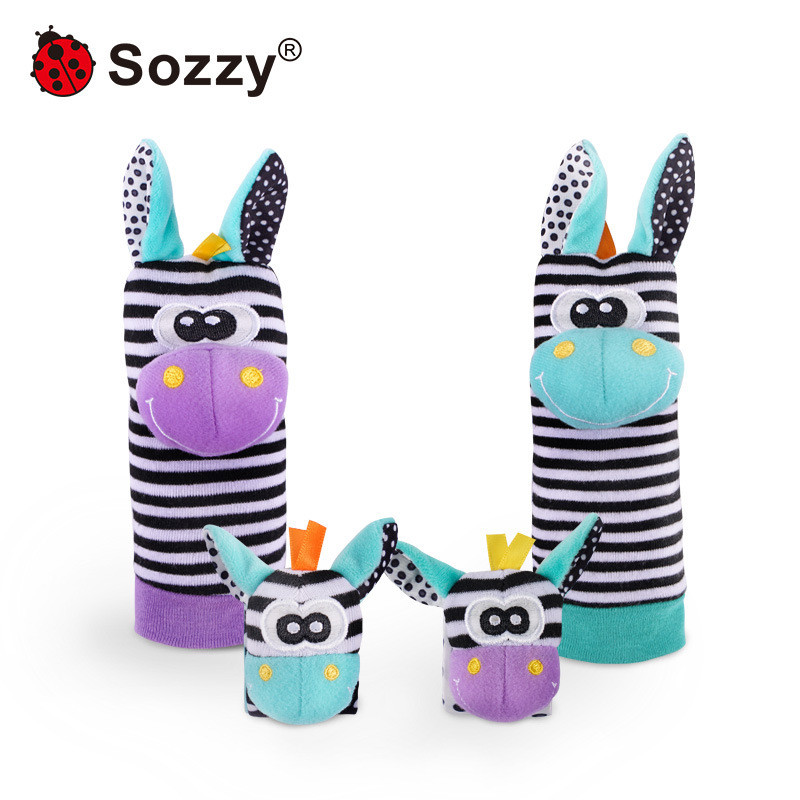 KidSpark Global cuidadosamente selecionado Sozzy novo estilo bebê pulso sino meias combinação chocalho sino pulseira edu