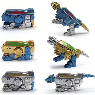 Conjunto de 6 peças de spinners sensoriais 2 em 1 em formato de robô dinossauro, brinquedos transformáveis, adequados pa