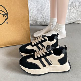 Sapatos femininos casuais rendas Forrest Gump sapatos femininos 2025 outono venda quente novo estilo de sola grossa aume
