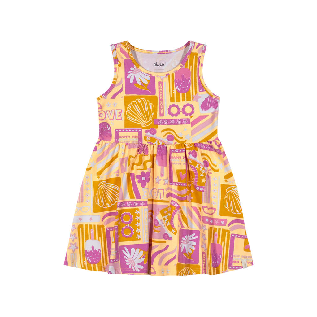 Vestido Regata Infantil Menina Delicado Elian Amarelo