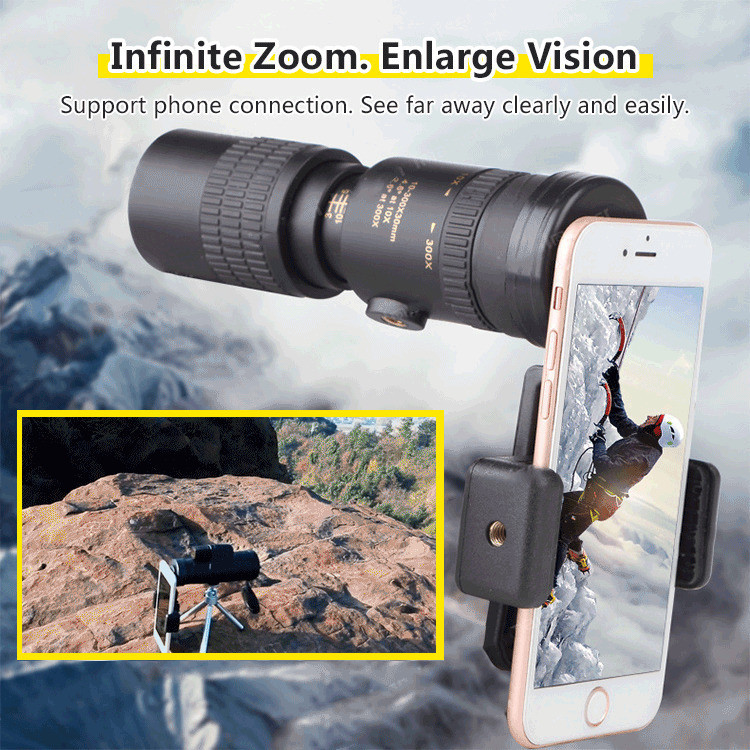 [Zoom Contínuo] High Definition Metal Monoculars Portable Monoculars para Observação/Foto/Celular