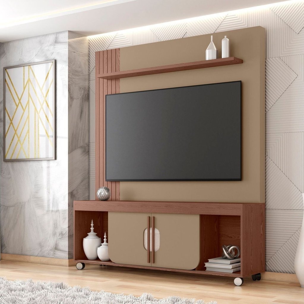 Estante para TV e Home Theater até 65 Polegadas 160cmx191cm Maragogi Marrom Fendi/Freijó Fendi/Freijó