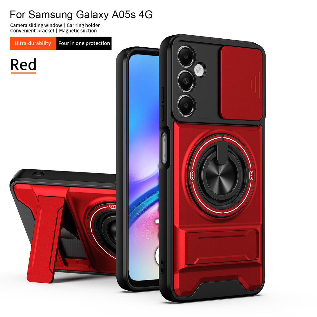 Capinha Suporte Magnético De Celular Para A05S  Samsung Galaxy A05 4G Anti Impacto Com Anel Do Capa Da Câmera