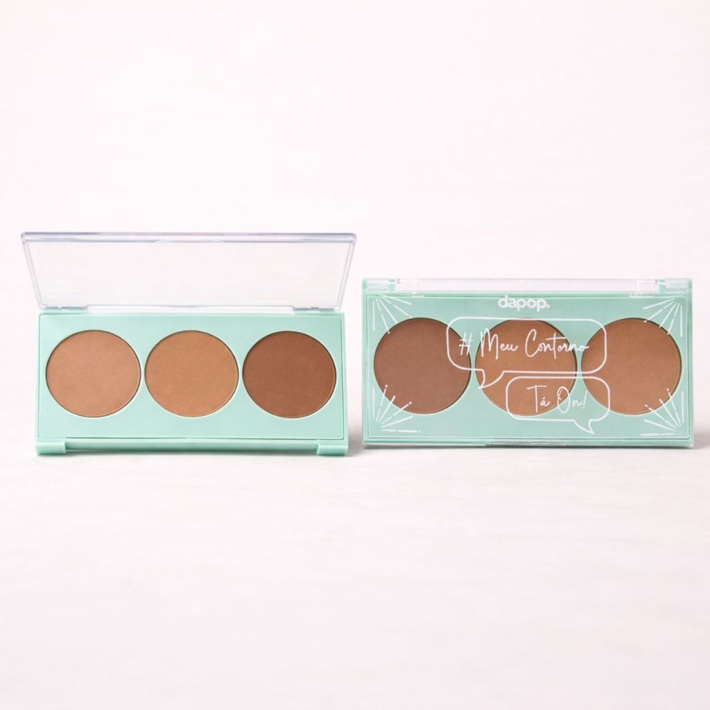 Paleta Trio de Contorno Dapop Tropical Skin Maquiagem Acabamento Natural