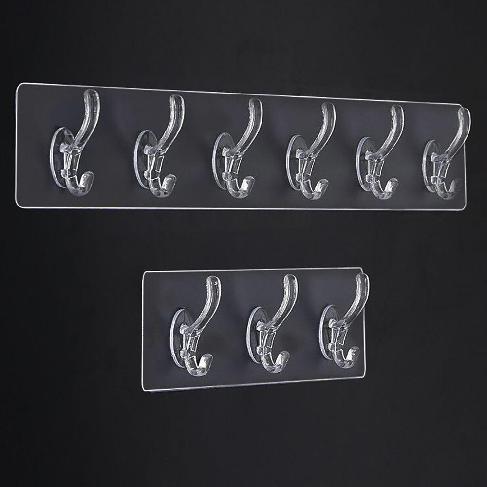 Ganchos De Parede PVC Práticos Para Banheiro , Porta-Chaves Transparente Sem Rastros De Cozinha