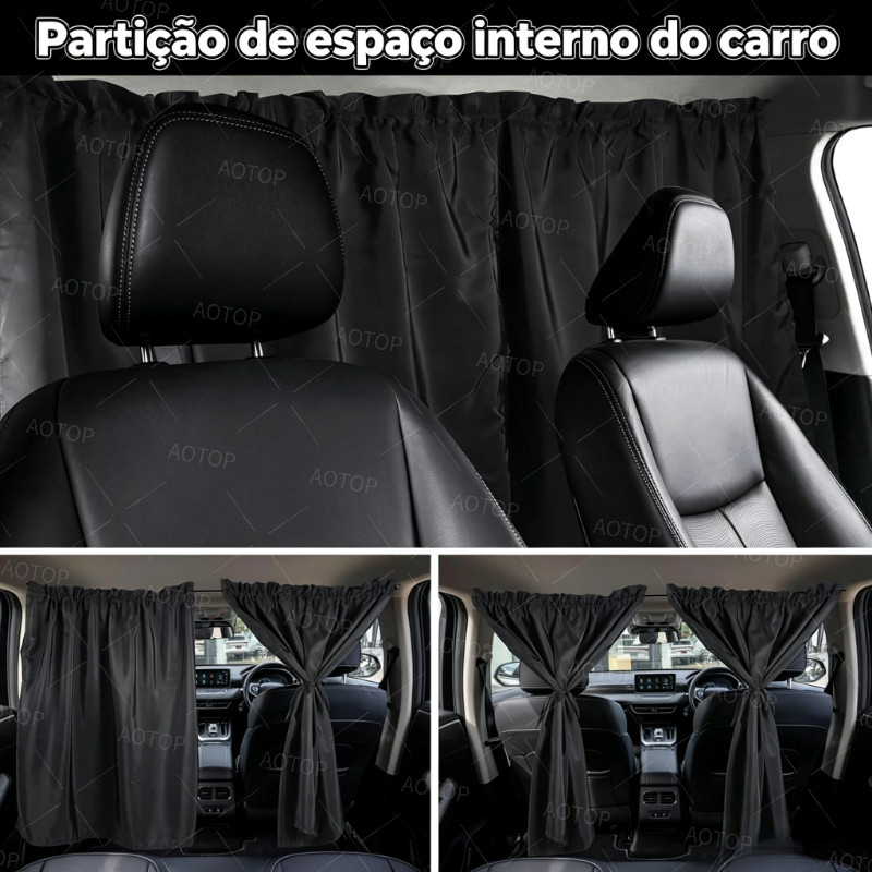 Conjunto de Cortinas para Janelas de Carro para Bancos Dianteiros e Traseiros e Janelas Laterais - Divisor de Proteção