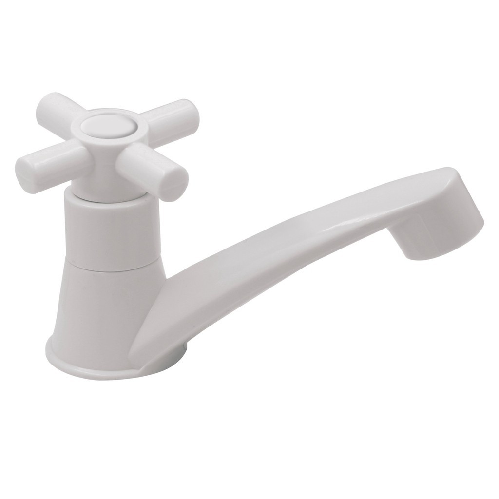 Torneira Para Banheiro Lavatório Mesa Abs Branco Slim 1/4 V Pia Lavatorio Moderno