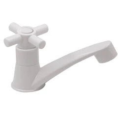 Torneira Para Banheiro Lavatório Mesa Abs Branco Slim 1/4 V Pia Lavatorio Moderno
