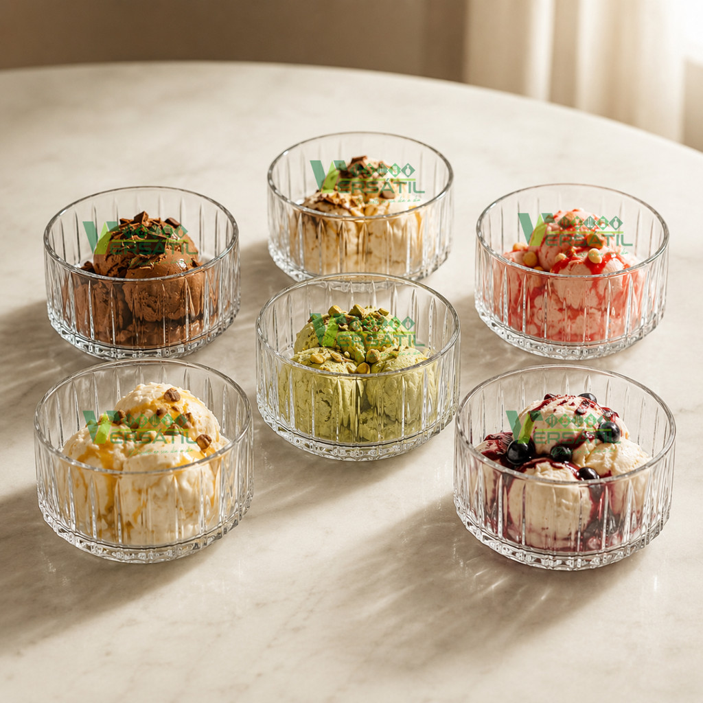 Kit Jogo 6 Bowls Wolff de Cristal Tigelas Cumbuca Sobremesa Requintada Mesa Posta Luxo Top Sorvete Petisqueira Conjunto