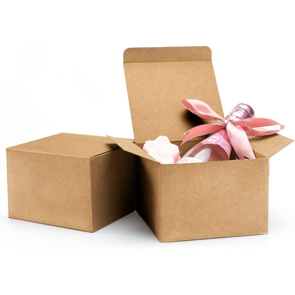ValBox 5x5x3.5 Caixas de Presente Marrons, 20 Peças de Caixas de Presente com Tampas para Presentes, Pequenas Caixas par