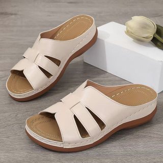Chinelos de salto cunha chinelos pronto estoque Plus Size 43 femininos 2026 novo estilo senhoras chinelos de sa