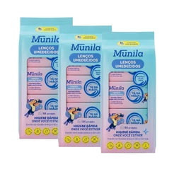 Kit 192 Lenços Umedecido Higiene Mão Rosto Sem Álcool Munila