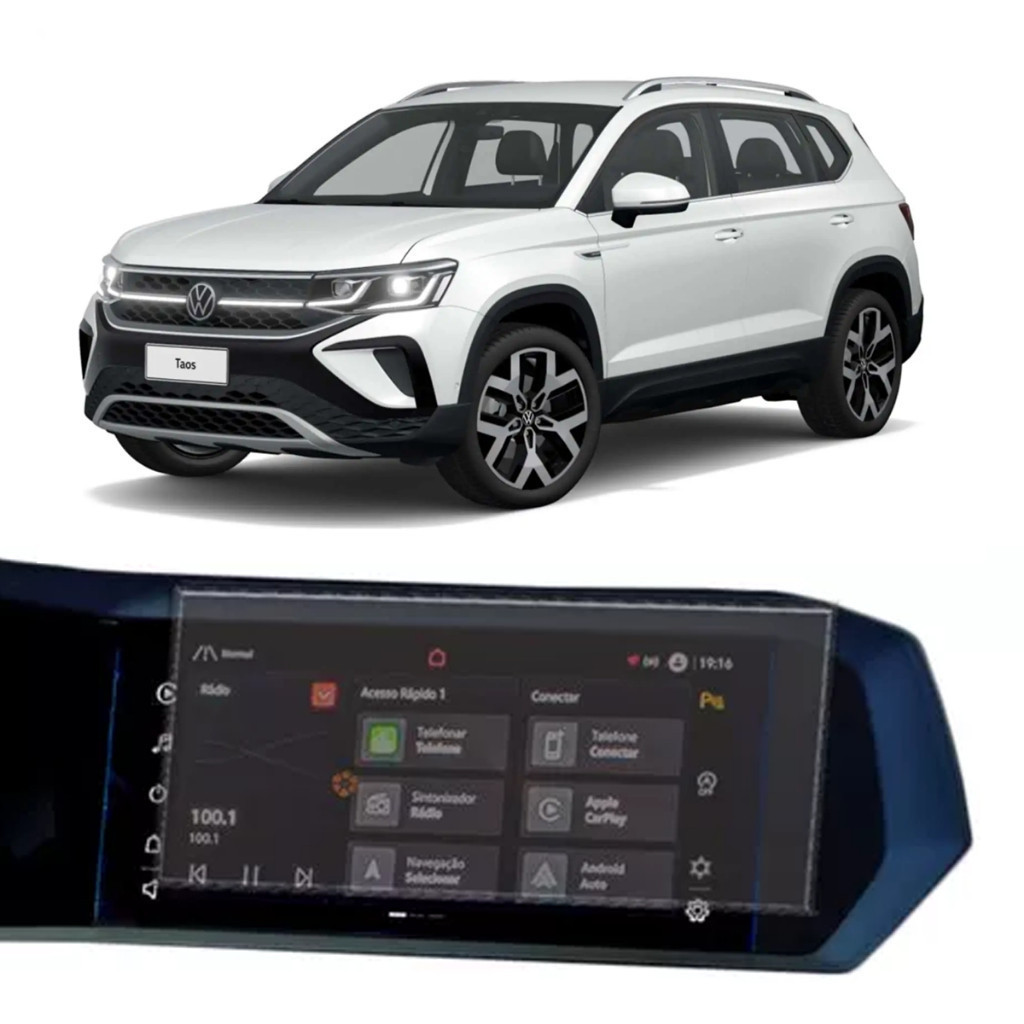 Kit Pelicula Protetora de Multimidia Para volkswagen Taos 2021 2022 2023 2024 2025 + KIT INSTALAÇÃO