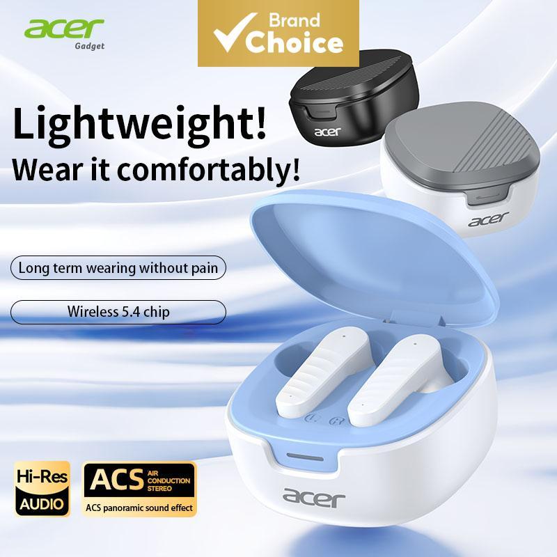 Fones de Ouvido para Jogos Acer OHR503: Fones de Ouvido Bluetooth com Baixa Latência de 60 ms, Cancelamento de Ruído,