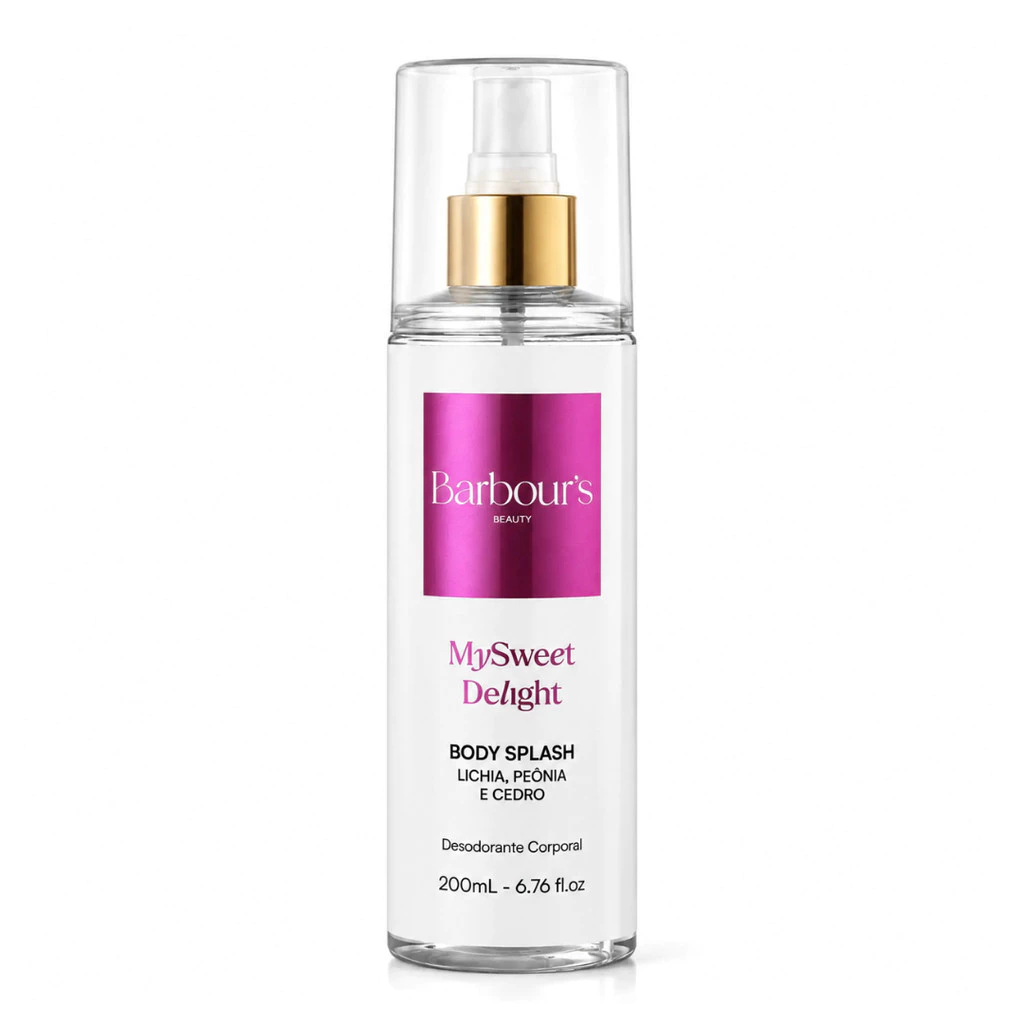 Body Splash My Sweet Delight Barbour's Beauty 200ml Desodorante Colônia Feminino Alta Fixação e Longa Duração
