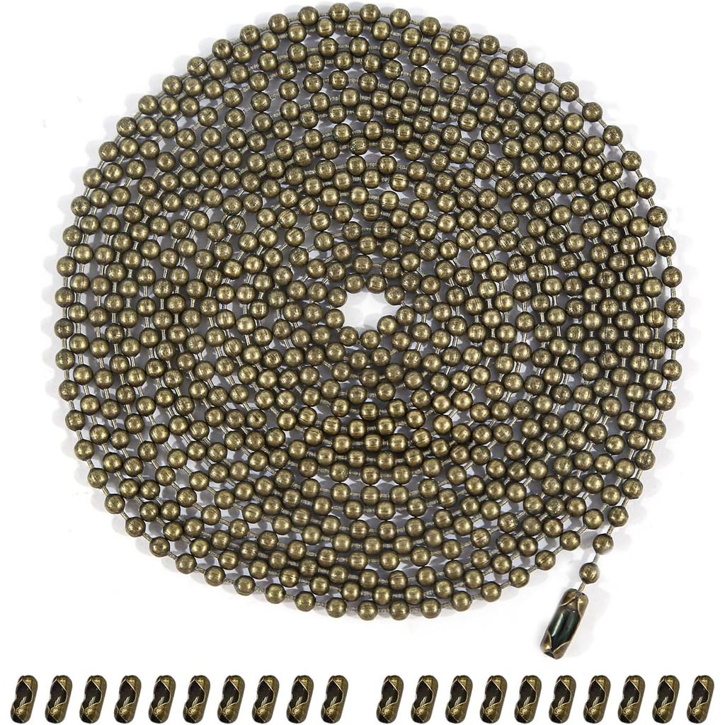 Corrente de Acionamento para Ventilador de Teto em Bronze, 120" Extra Longa, Resistente à Ferrugem, Correntes de Extensã