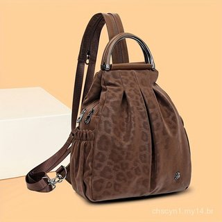 Mochila Transversal Feminina de Couro PU Macio Texturizado Multiuso, Leve, Estilo Vintage, Luxuosa, Tendência 2025 XDXB