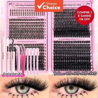 Kit de Extensão de Cílios, Textura Volumosa 5D, Design para Cílios Inferiores, Estilo Den…