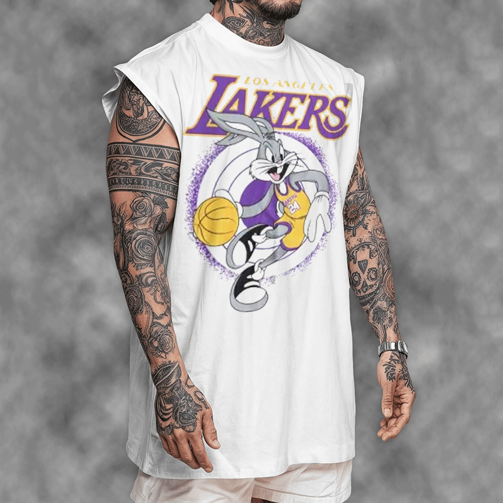 Camisa Regata OVERSIZED Estampa  Los Angeles Pernalonga Graphic Lakers Basquete Unissex