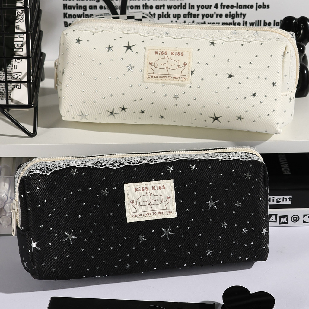 Estojo de lápis em formato de estrela de grande capacidade, caixa de papelaria de alta qualidade, bolsa de papelaria por