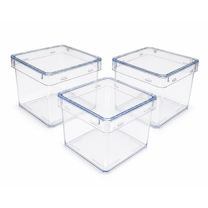 Kit Caixinhas Acrílicas 5x5 - 50 Unidades - para lembrancinha transparente cristal para decoração
