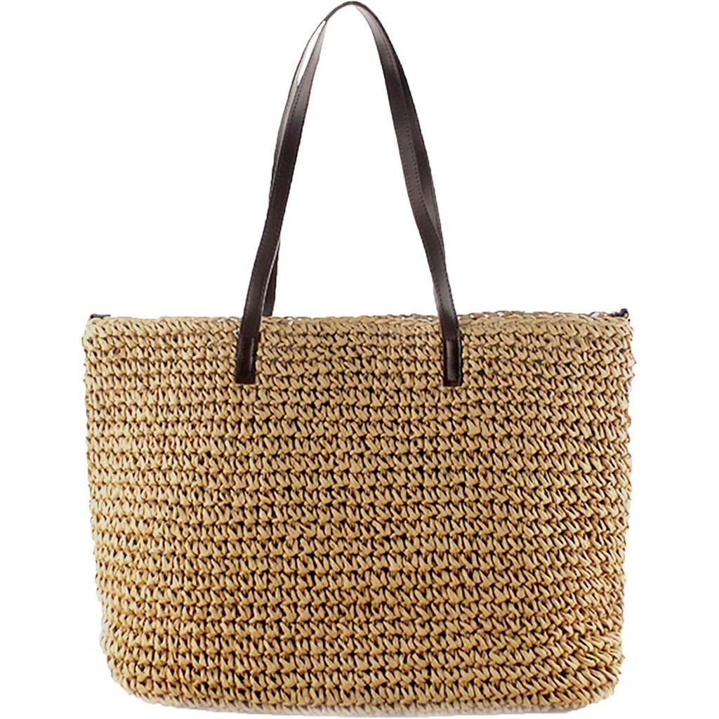 Bolsas de Praia para Mulheres - Bolsa de Palha Trançada, Bolsa de Ombro, de Mão de Palha para Férias de Verão
