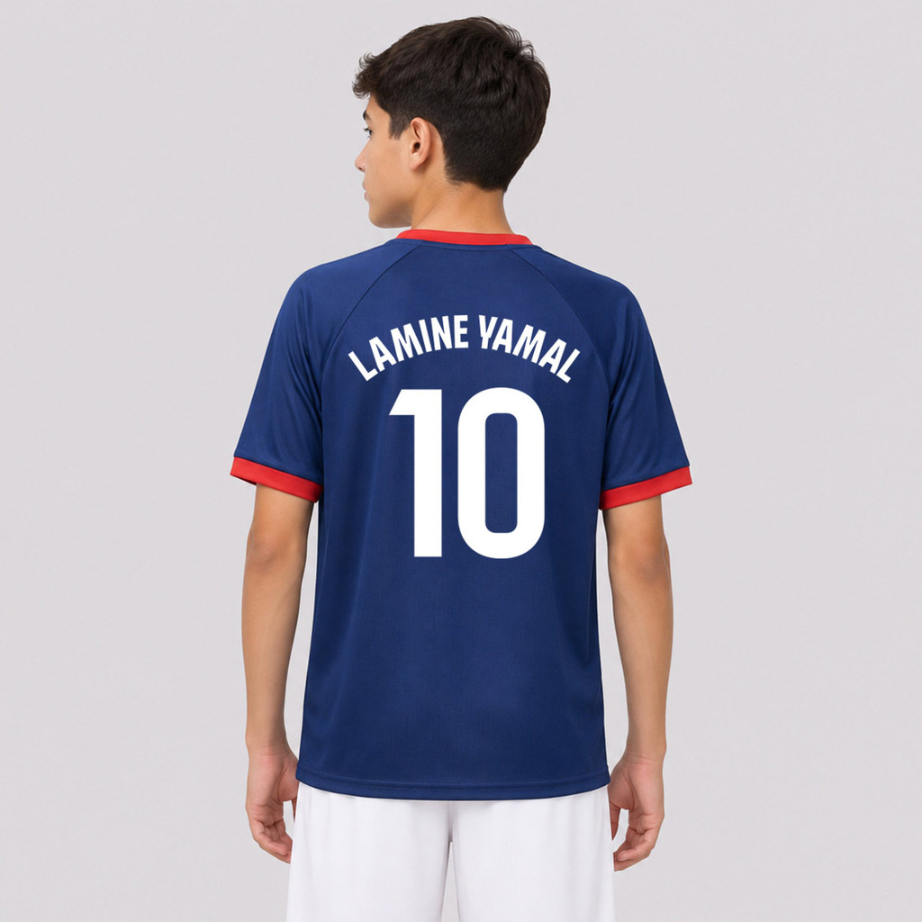 Camisa Barcelona Rivales Juvenil Marinho 10 Lamine Yamal