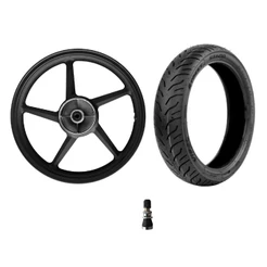KIT RODA TRASEIRA ARO 18 MOTO YAMAHA FACTOR 150 FACTOR 125 5P SPEC + PNEU 90/90-18 VIPAL ST600 + BICO