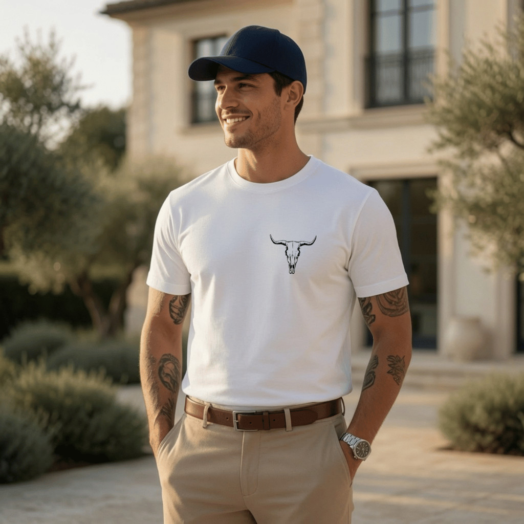 Camiseta Masculina Estampada Torro Peito 100% Algodão Premium Camisa Blusa Homem Academia Confortavel Plus Size