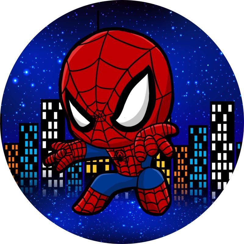 Capa Painel Redondo tecido subl Homem Aranha Cute 1,50m