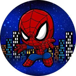 Capa Painel Redondo tecido subl Homem Aranha Cute 1,50m