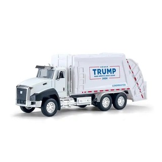 O 47º Presidente Donald Trump 2024, Caminhão de Lixo em Escala 1:50, Modelo de Metal com Mecanismo de Retração - Present