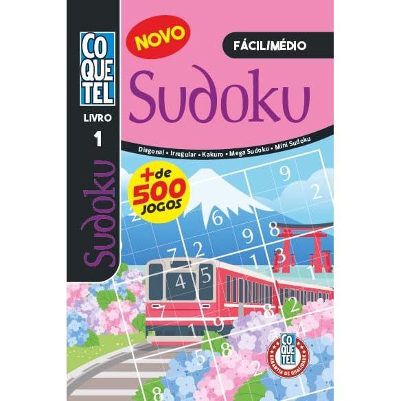 Livro Coquetel | Mais de 500 Sudokus | Fácil-Médio | Livro 1