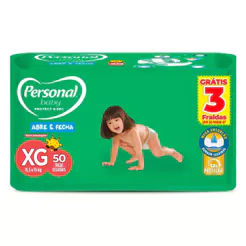 Fralda Personal Baby Protect & Sec Tamanho XG Leve 50 Pague 47 Unidades Descartáveis
