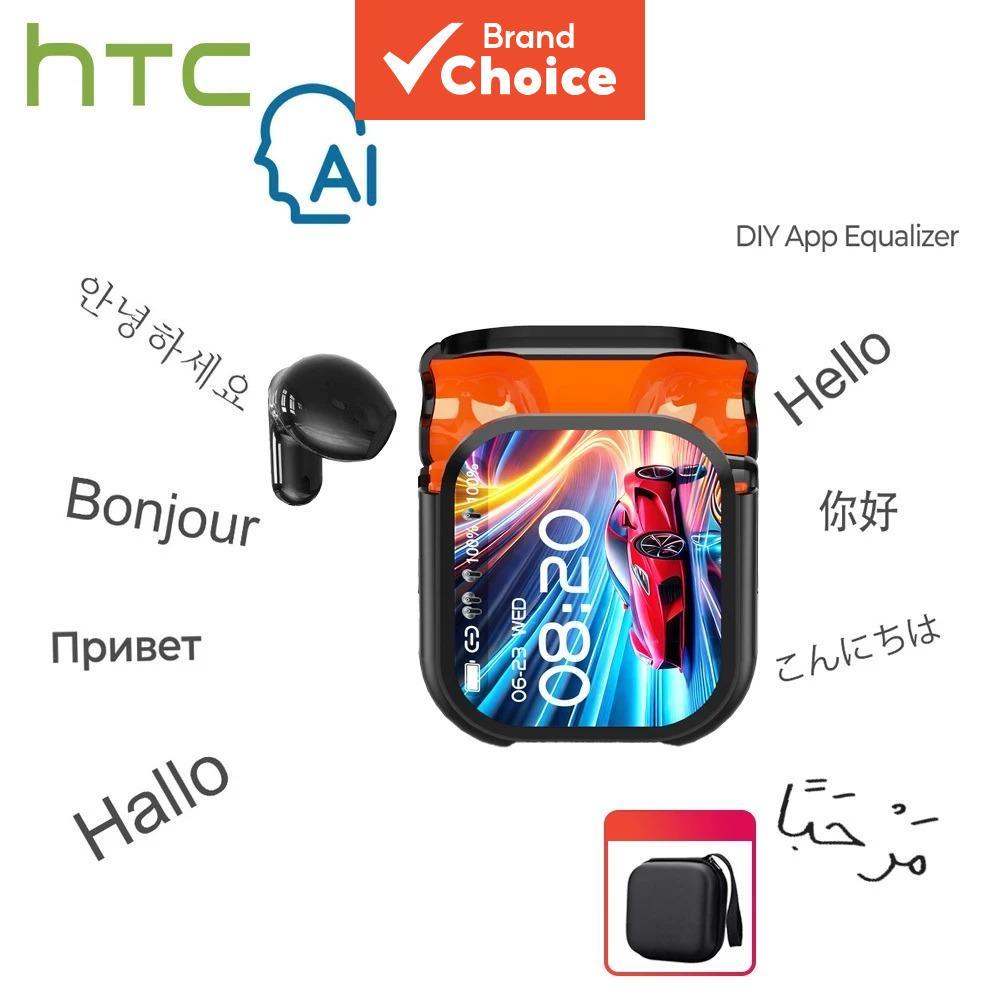 HTC NE20 Fones De Ouvido Sem Fio Bluetooth Com Cancelamento De Ruído Graves AI Tradução Ao Vivo Tela LED Inteligente TWS