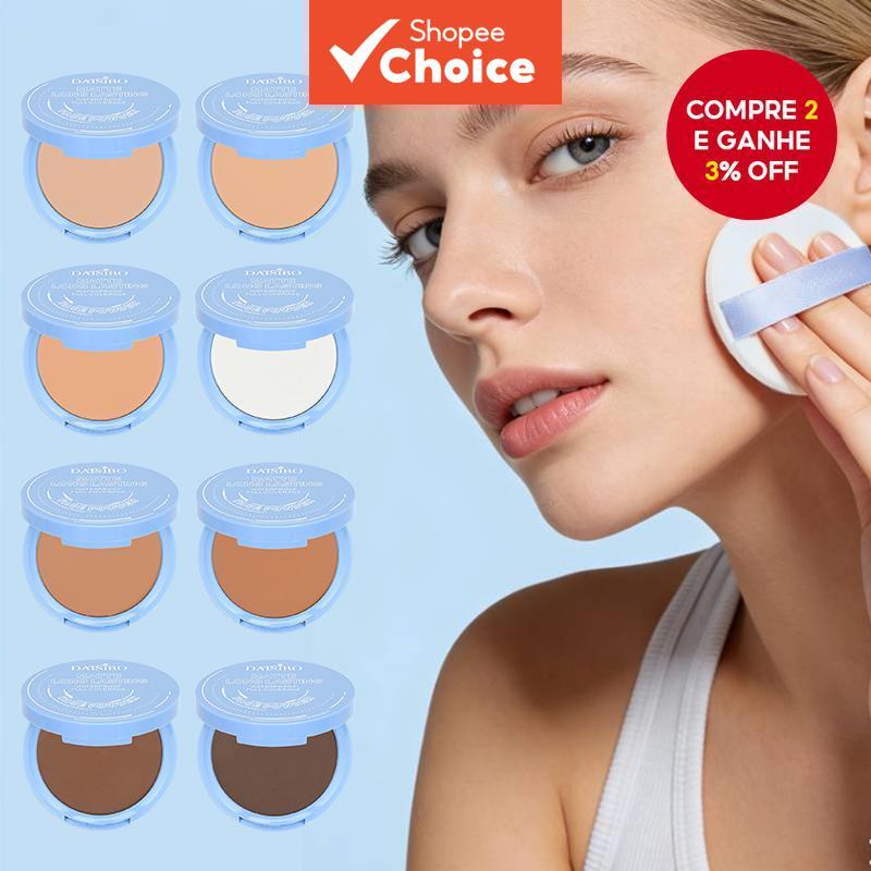  DAISIBO FACE POWDER – À prova d'água, Controle de oleosidade, Longa duração, Não acumula, Leve, Textura fina