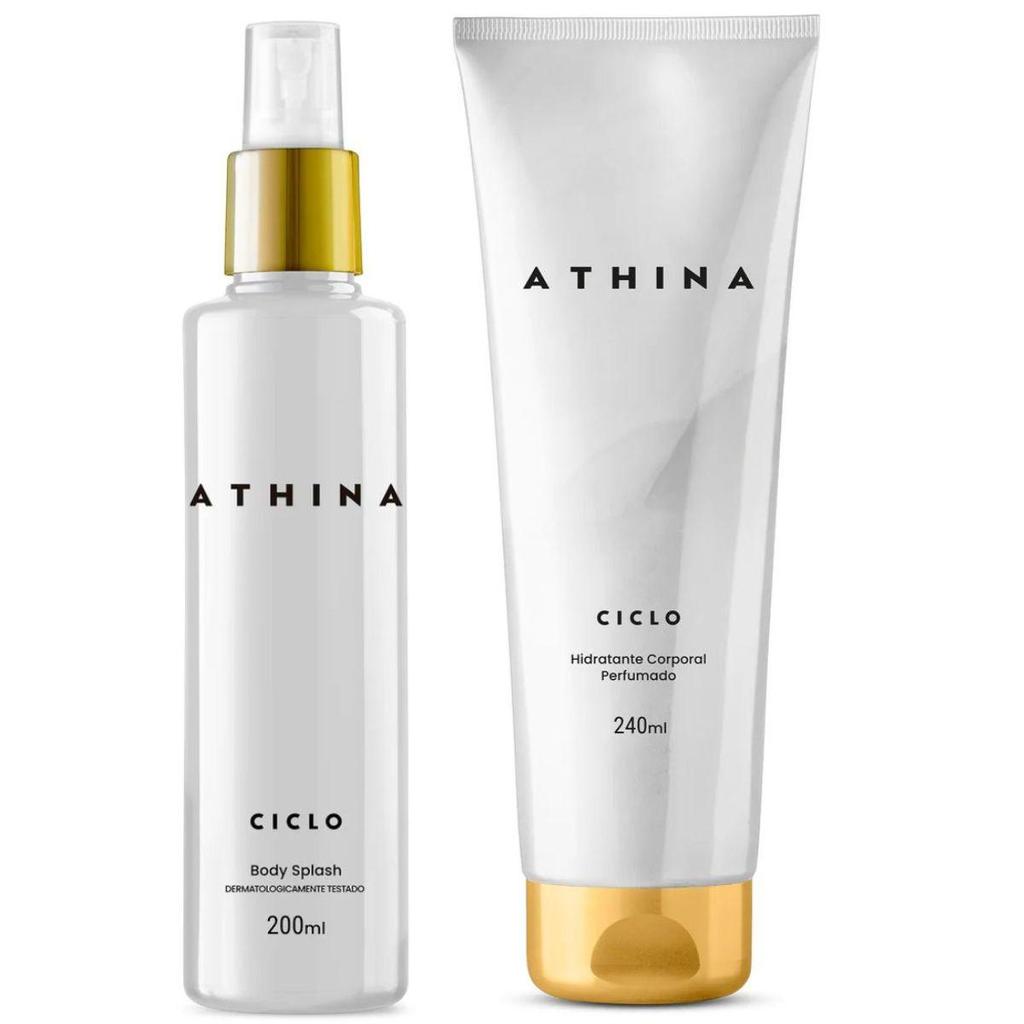 Combo Kit Athina Body Splash 200ml + Loção Hidratante 240ml Desodorante Corporal