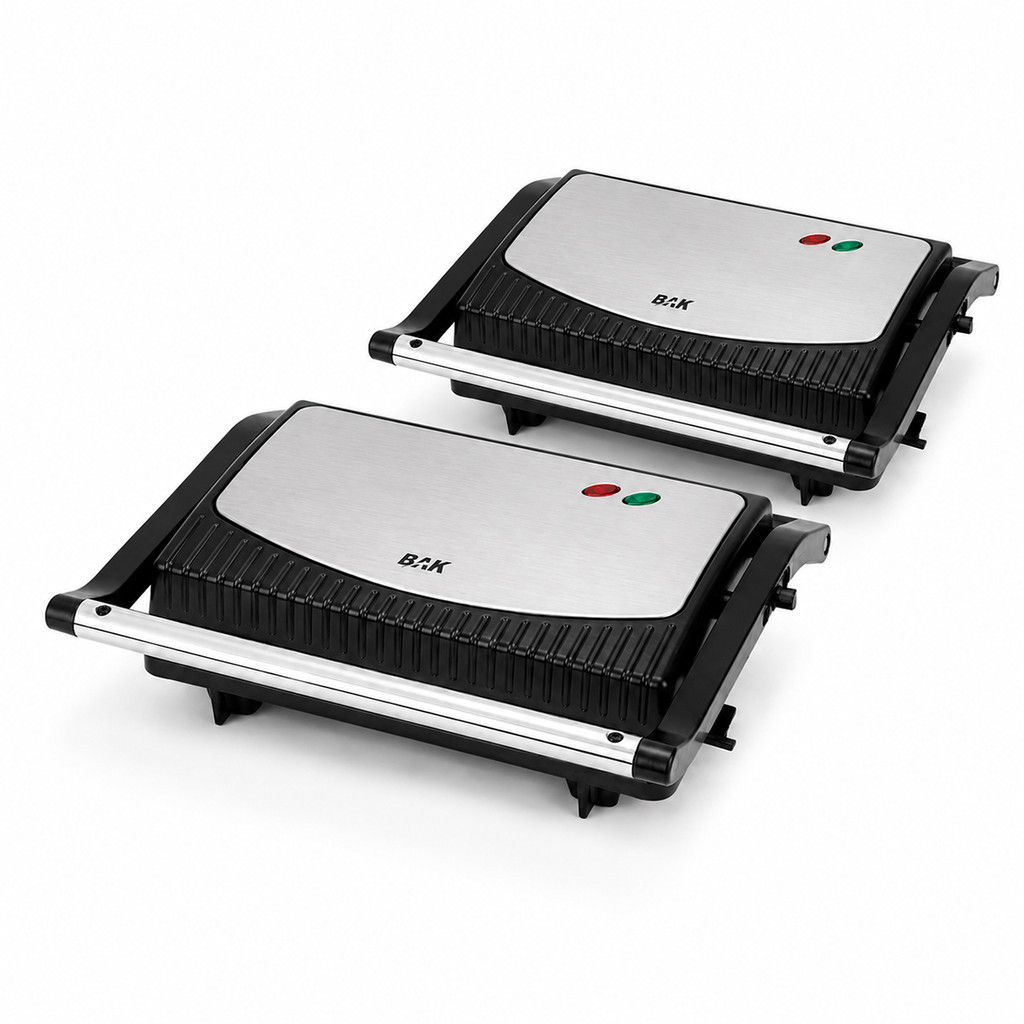 Kit 2 Grill Sanduicheira Elétrica 2 Em 1 750W 220V Antiaderente Para Lanches e Carnes