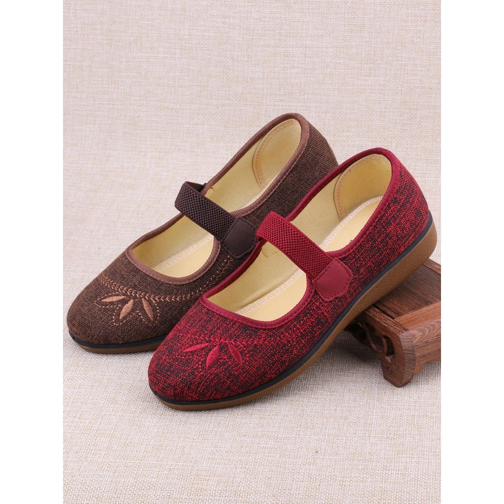Outono velho pequim sapatos de pano feminino mãe sapatos antiderrapante sola macia de meia-idade sapatos idosos sapatos