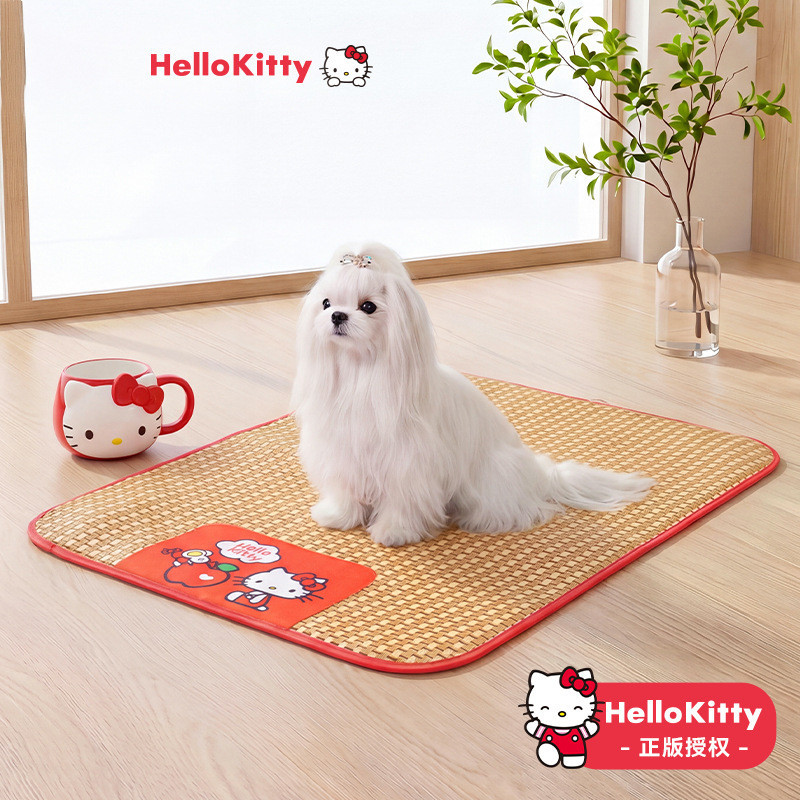 Tapete para animais de estimação estilo vermelho pequeno cachorro Bichon cama de pelúcia canil ninho para animais de est