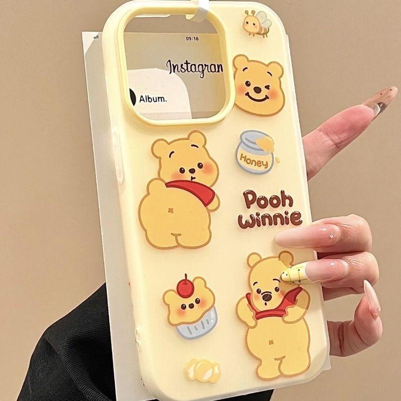 Capa De Telefone Macia Fosca Doce Para iPhone 18 15 16 Pro Max 14 13 12 11 17 16 Plus Desenho Animado Mel Urso Silicone
