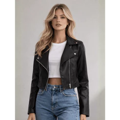 Jaqueta Elegante Moda Feminina Confortável Inverno Courino